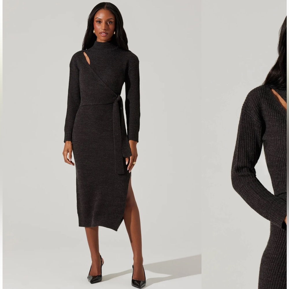 Astr Black Midi Dress